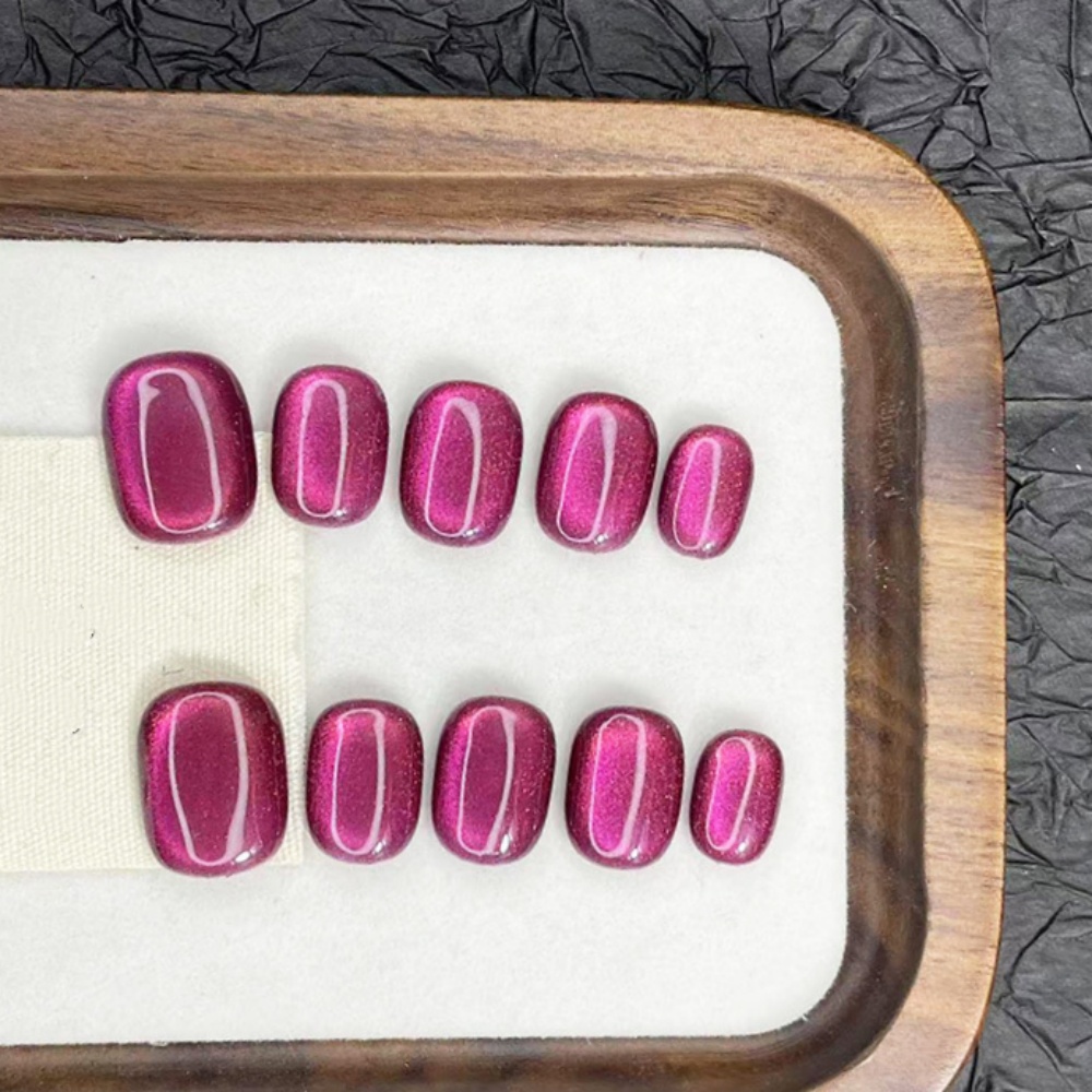 Nail Art Emerald - 10개입 웨어러블 여름 핸드메이드 프레스온 네일