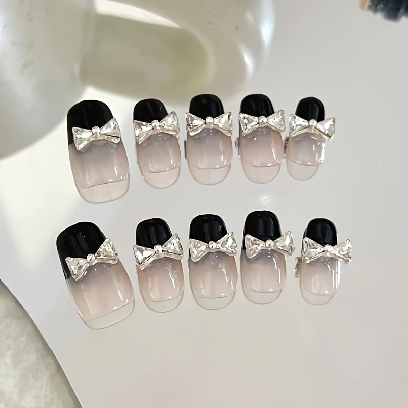 Nail Art Emerald - 손톱에 10pcs 수제 프레스 중간, 반짝