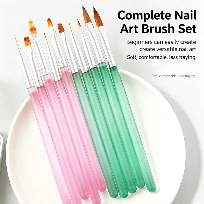 Nail Art Pink Soft - 5Pcs 핑크 투명 네일 아트 브러쉬