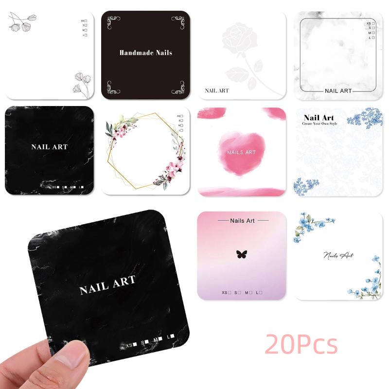 Nail Art Zone - Z.20매 프레스온 네일 하단 꽃무늬 카드보드