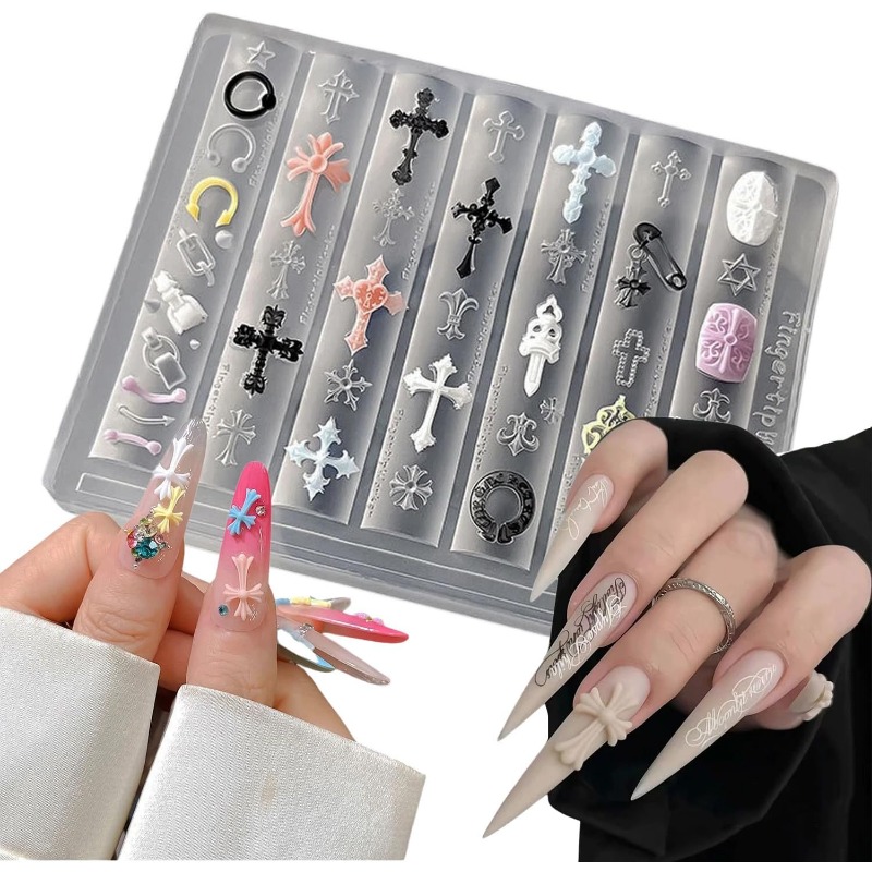 실리콘 크로스 네일 아트 몰드 3D 꽃 네일 참 몰드  - Nail Art Gothic 리뷰 및 가격