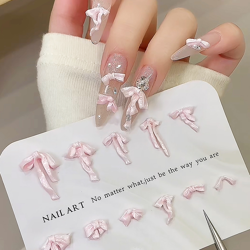50개 핑크 3D 소프트 카빙 보우낫 네일 아트 참 진 - Nail Art Pink Soft 리뷰 및 가격
