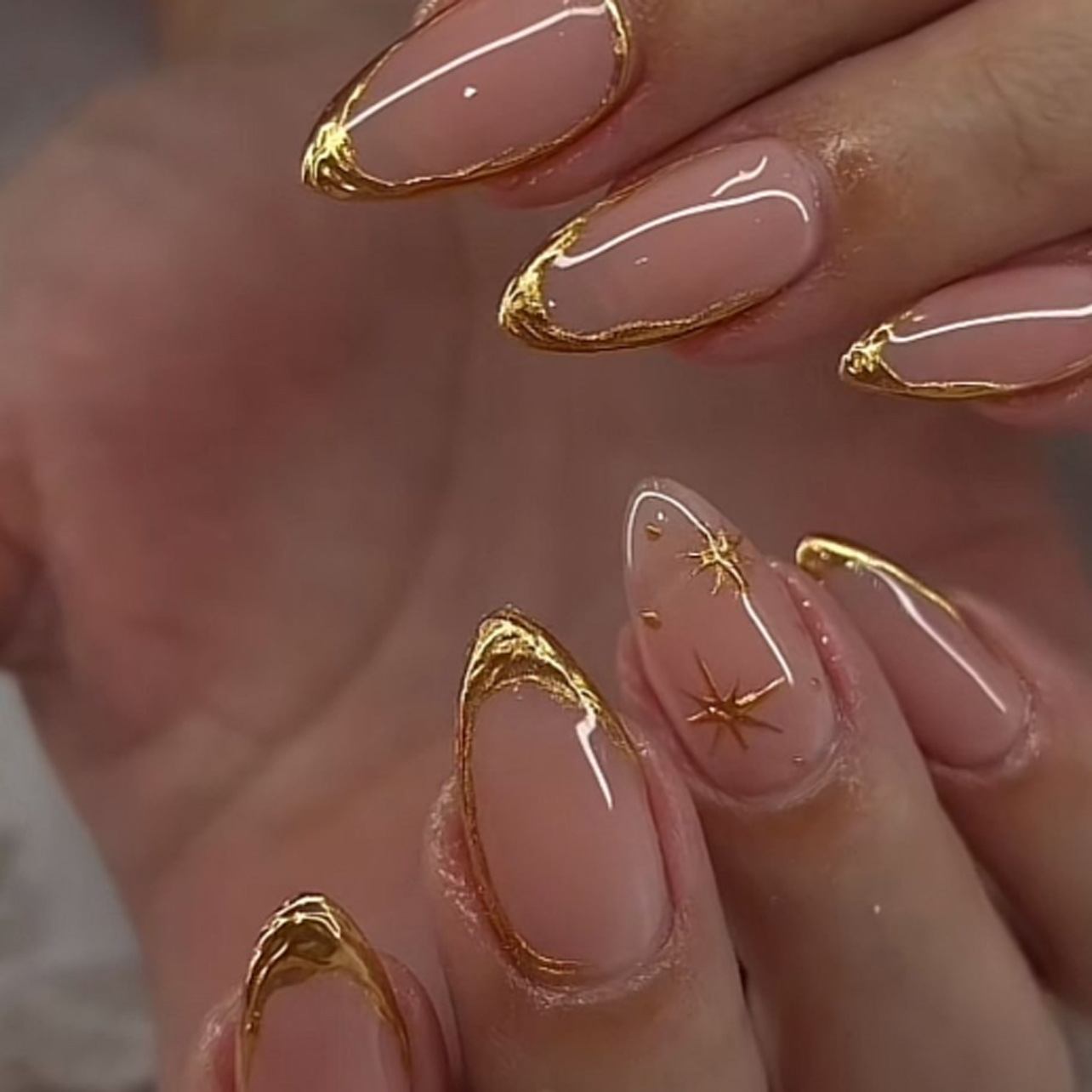 24개 짧은 아몬드 네일 세트 풀커버 별 달 웨이브 프 - Nail Art Glitter 리뷰 및 가격