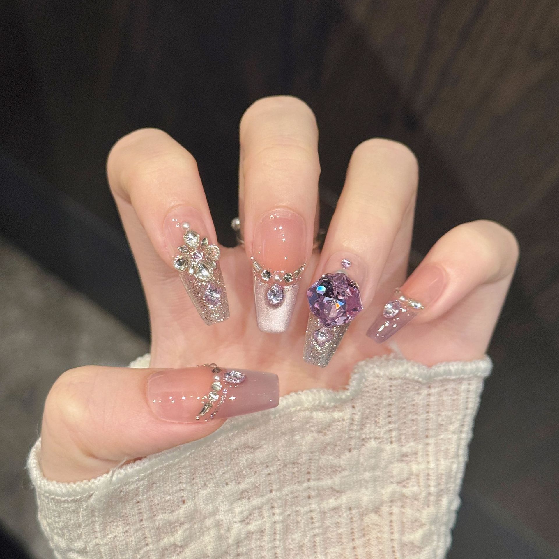 10개입 순수 수제 프레스형 관 모양/타원형 네일 아트 - Nail Art Emerald 리뷰 및 가격