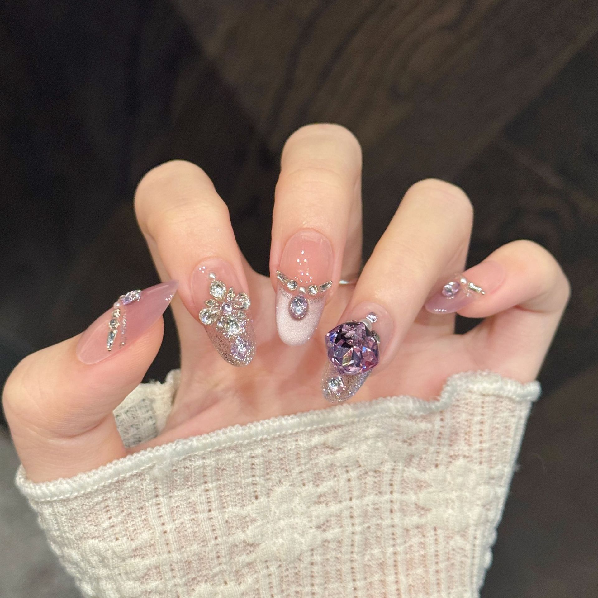 10개입 순수 수제 프레스형 관 모양/타원형 네일 아트 - Nail Art Emerald 리뷰 및 가격