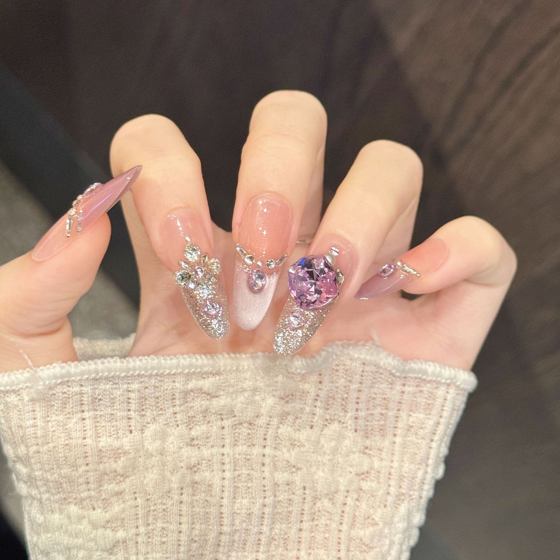 10개입 순수 수제 프레스형 관 모양/타원형 네일 아트 - Nail Art Emerald 리뷰 및 가격