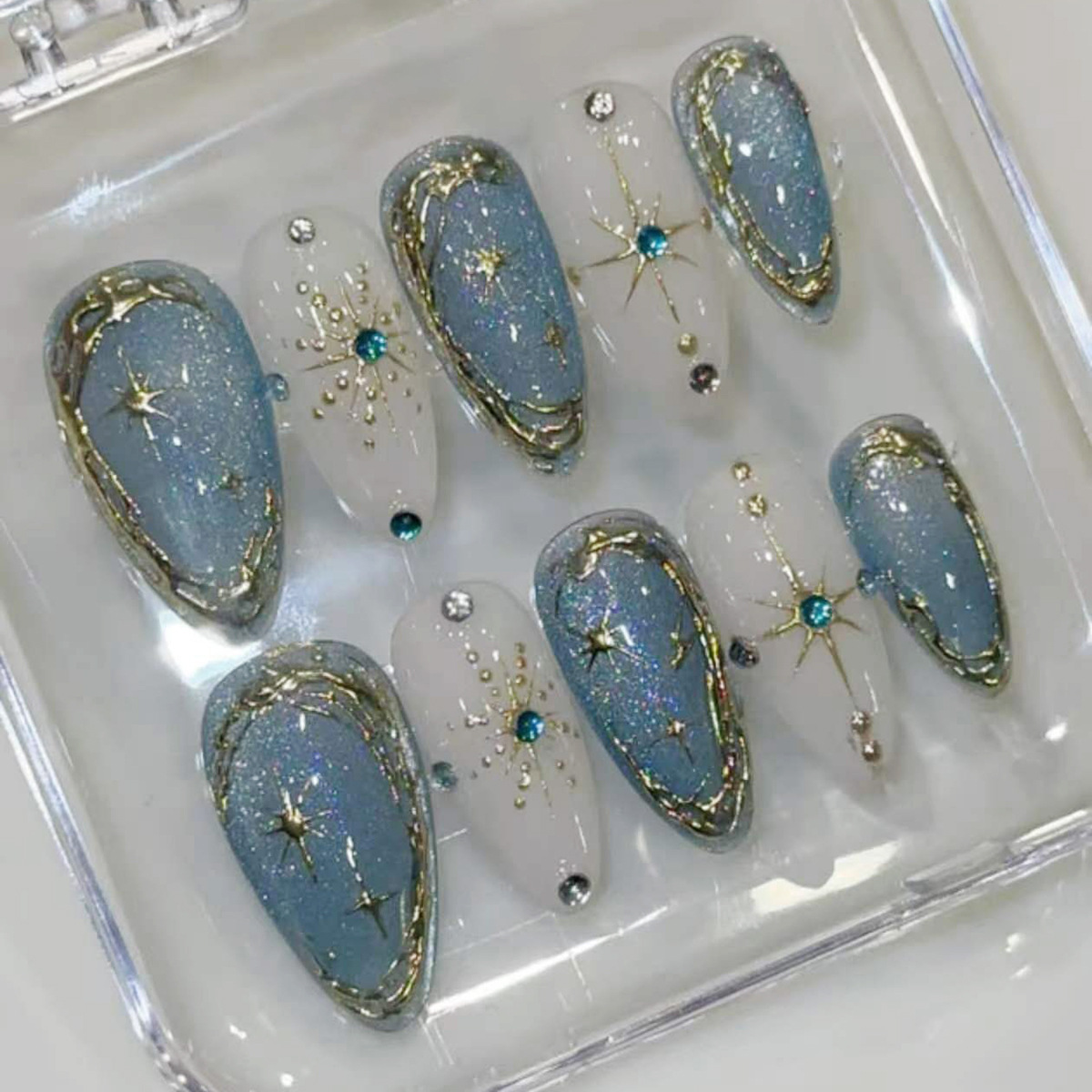 24개 금박 스타라이트 스틱온 네일아트 글리터 라인스톤 - Nail Art Glitter 리뷰 및 가격