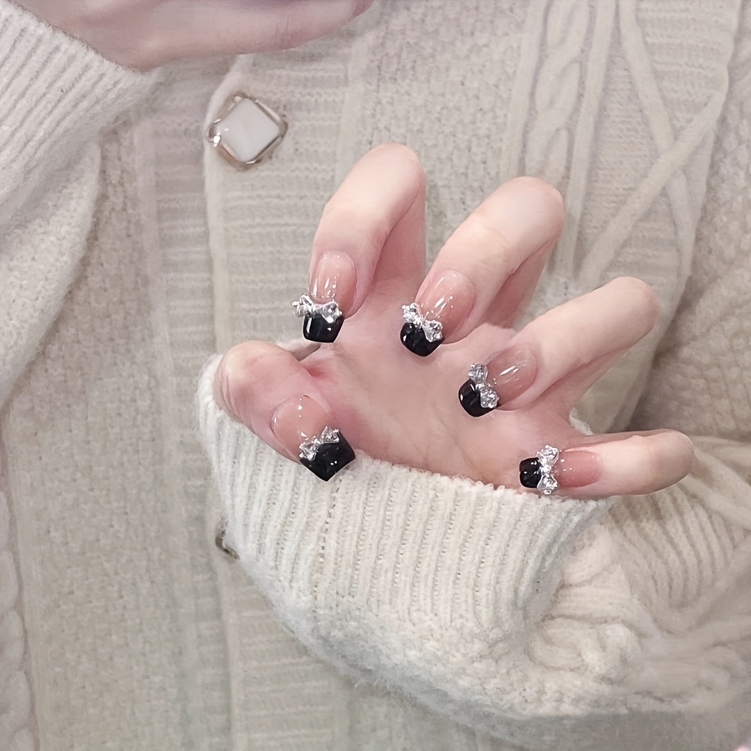 손톱에 10pcs 수제 프레스 중간, 반짝 이는 활 장 - Nail Art Emerald 리뷰 및 가격