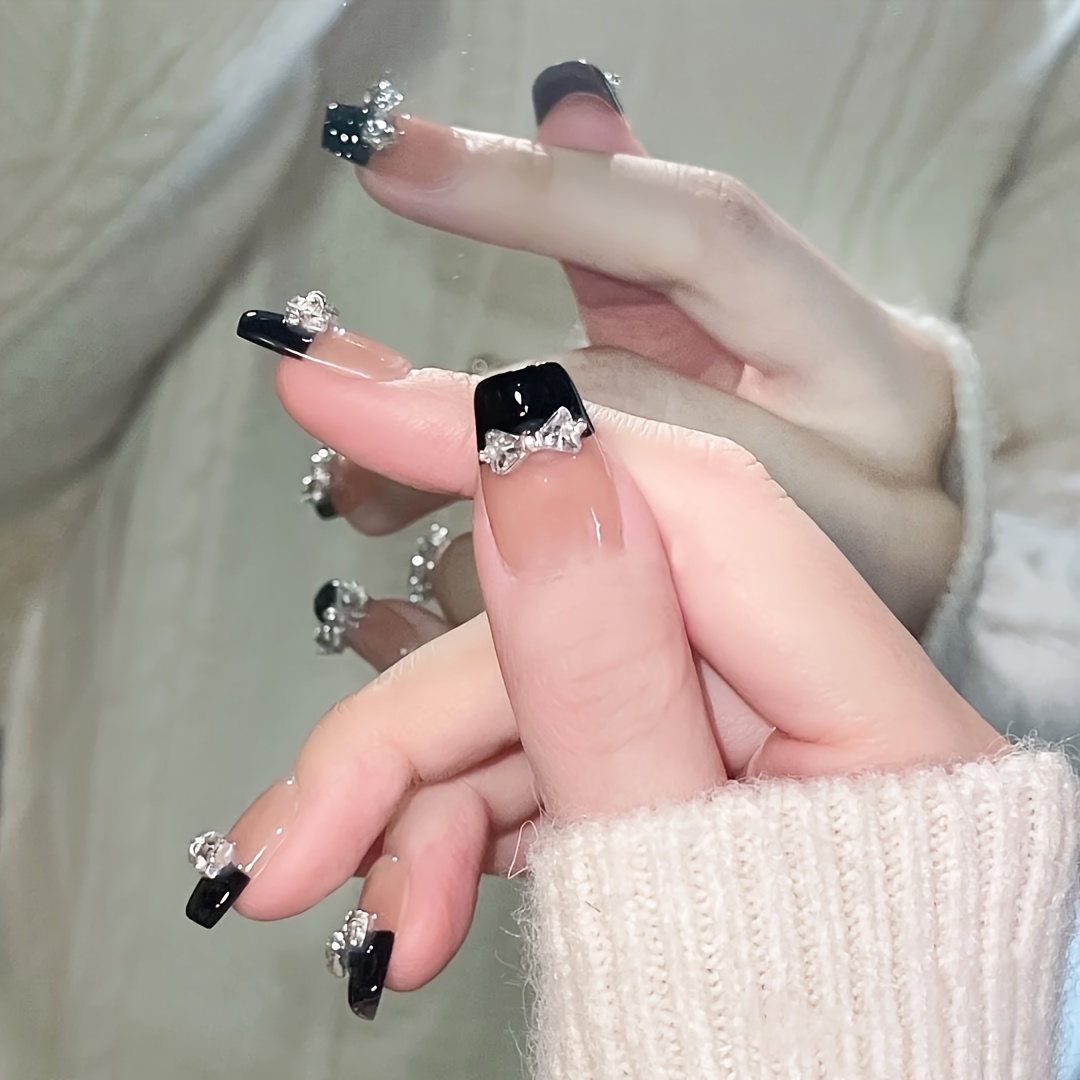 손톱에 10pcs 수제 프레스 중간, 반짝 이는 활 장 - Nail Art Emerald 리뷰 및 가격