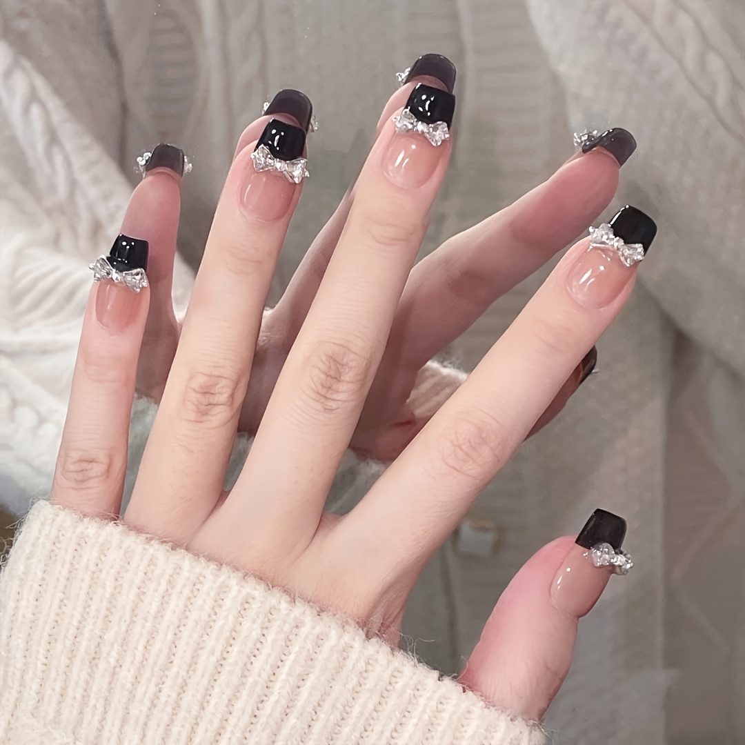 손톱에 10pcs 수제 프레스 중간, 반짝 이는 활 장 - Nail Art Emerald 리뷰 및 가격