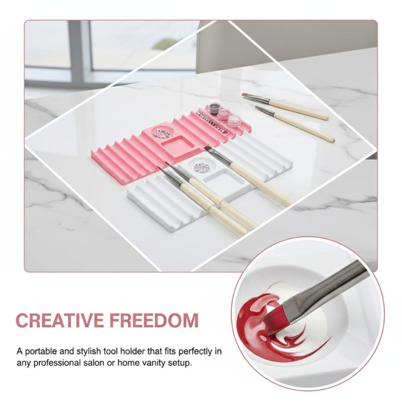 재사용 가능한 네일 아트 팔레트(브러쉬 홀더 포함) - - Nail Art Vector 리뷰 및 가격