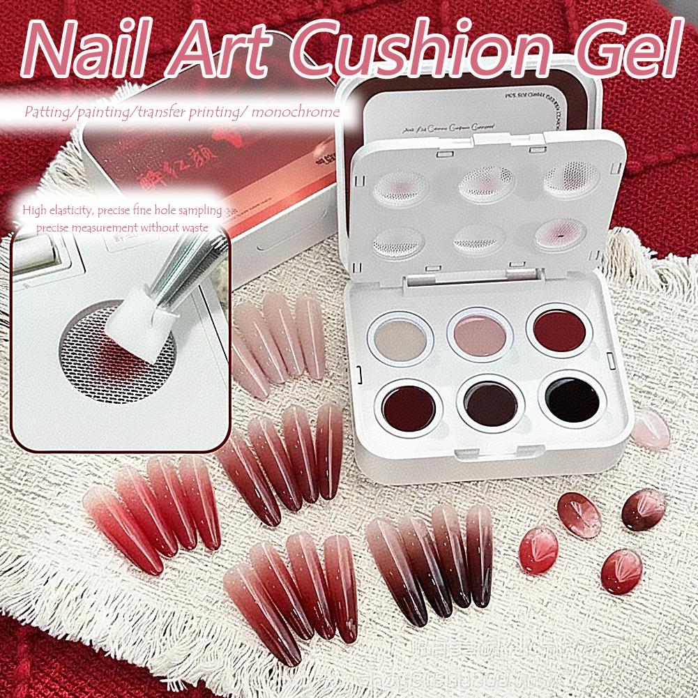 6가지 색상 핑크 팻 페인팅 젤 네일 폴리쉬 에어 쿠션 - Nail Art Gothic 리뷰 및 가격