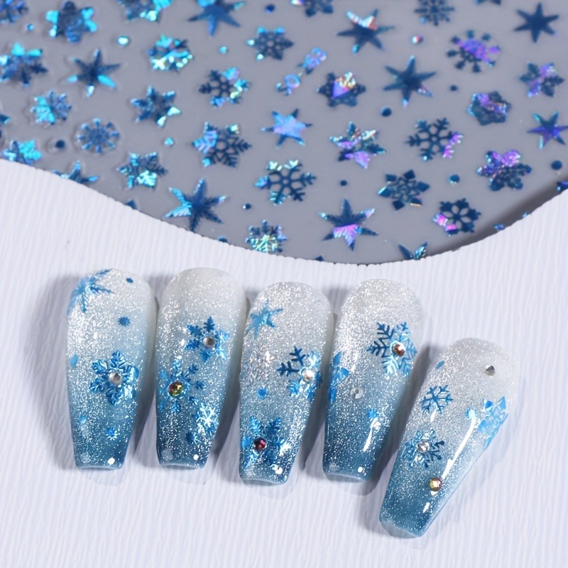 5PCS 크리스마스 눈송이 별 네일 스티커, 네일 장식 - Nail Art Gothic 리뷰 및 가격