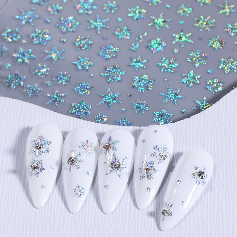 5PCS 크리스마스 눈송이 별 네일 스티커, 네일 장식 - Nail Art Gothic 리뷰 및 가격