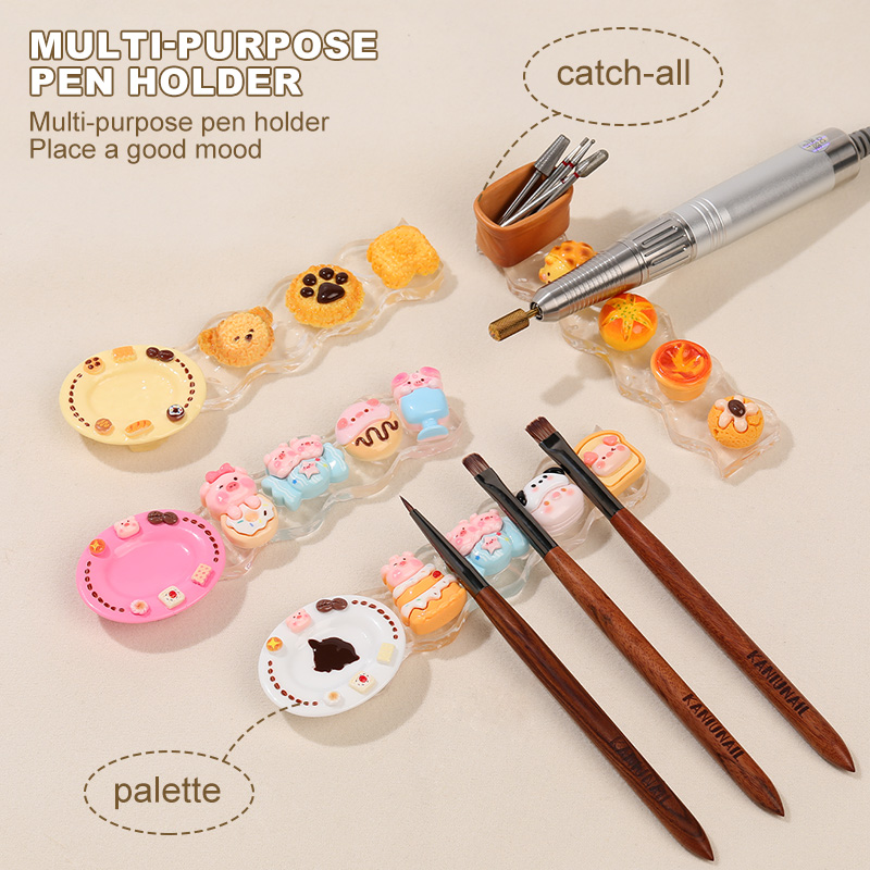 카니우 귀여운 동물 모양 네일 브러쉬 홀더 5칸 플라스 - Nail Art Vector 리뷰 및 가격