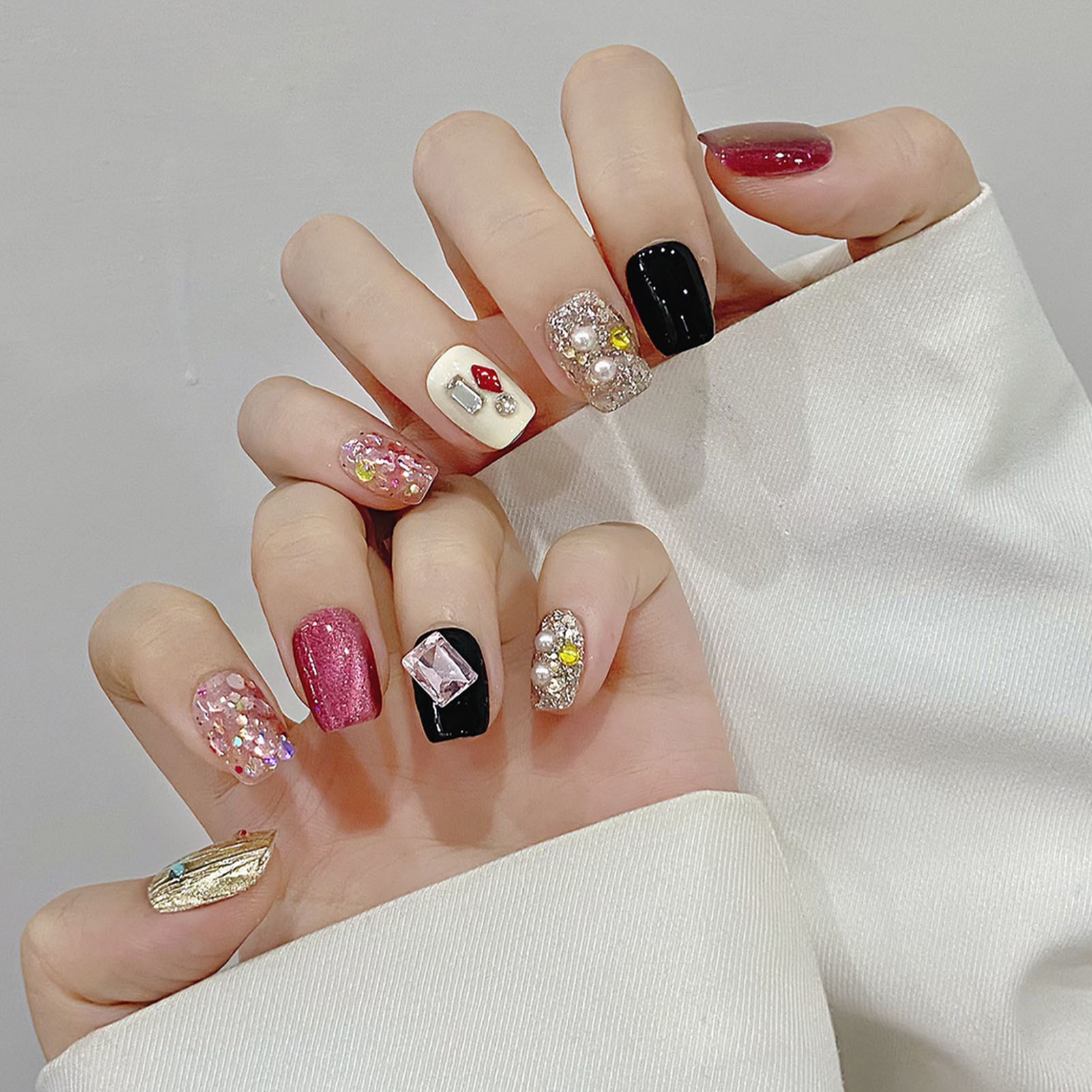 수제 프레스 네일 글리터 핑크 스팽글 고양이 눈 광택  - Nail Art Glitter 리뷰 및 가격