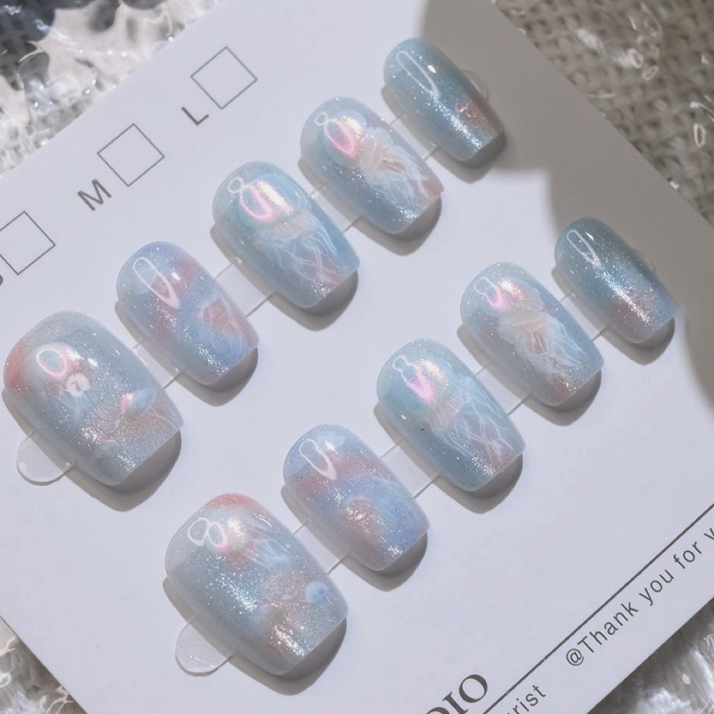 10개 여성용 컬러 드리미 해파리 새 핸드메이드 캣아이 - Nail Art Emerald 리뷰 및 가격