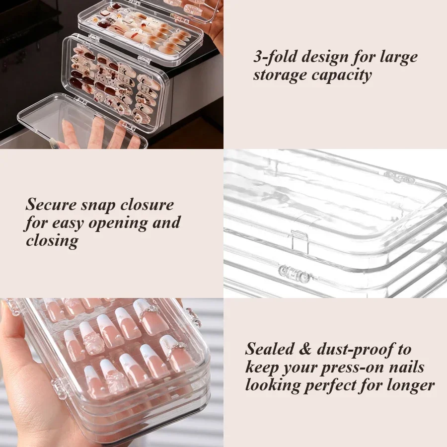 투명 접이식 프레스온 네일 보관함, 살롱 및 DIY 네 - Nail Art Vector 리뷰 및 가격